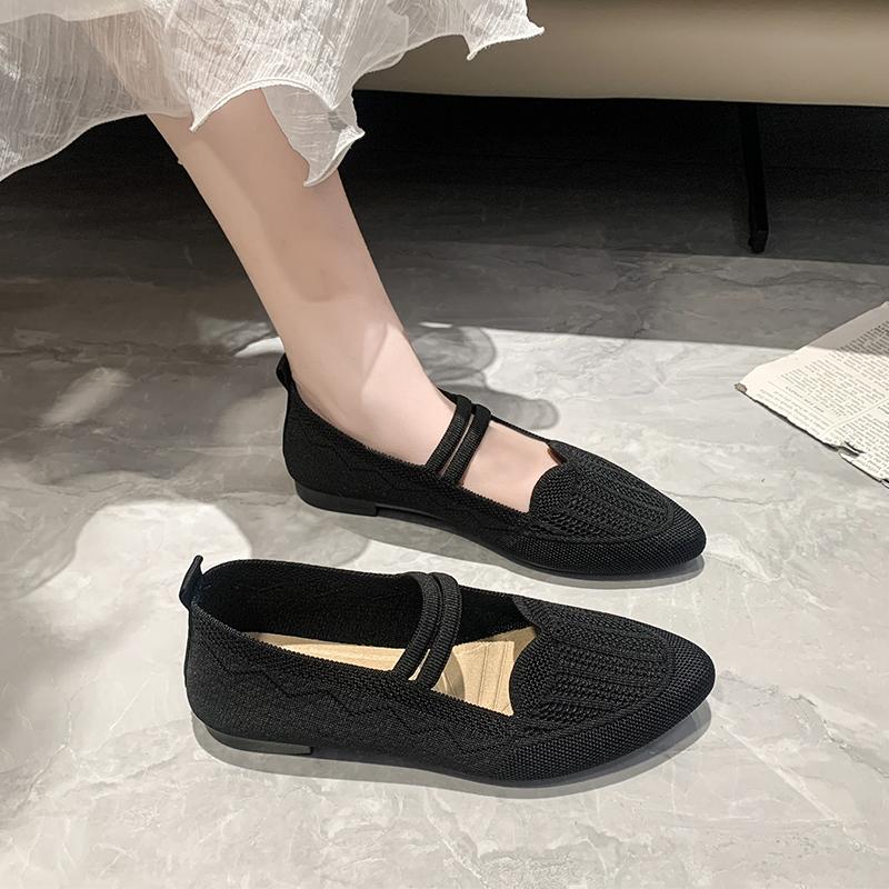 Fashion 2025 Solid Color Mesh Mary Jane Shoes Size Female Summer Footwear Non-slip Breathable Loafers Woman Ballet Shoes