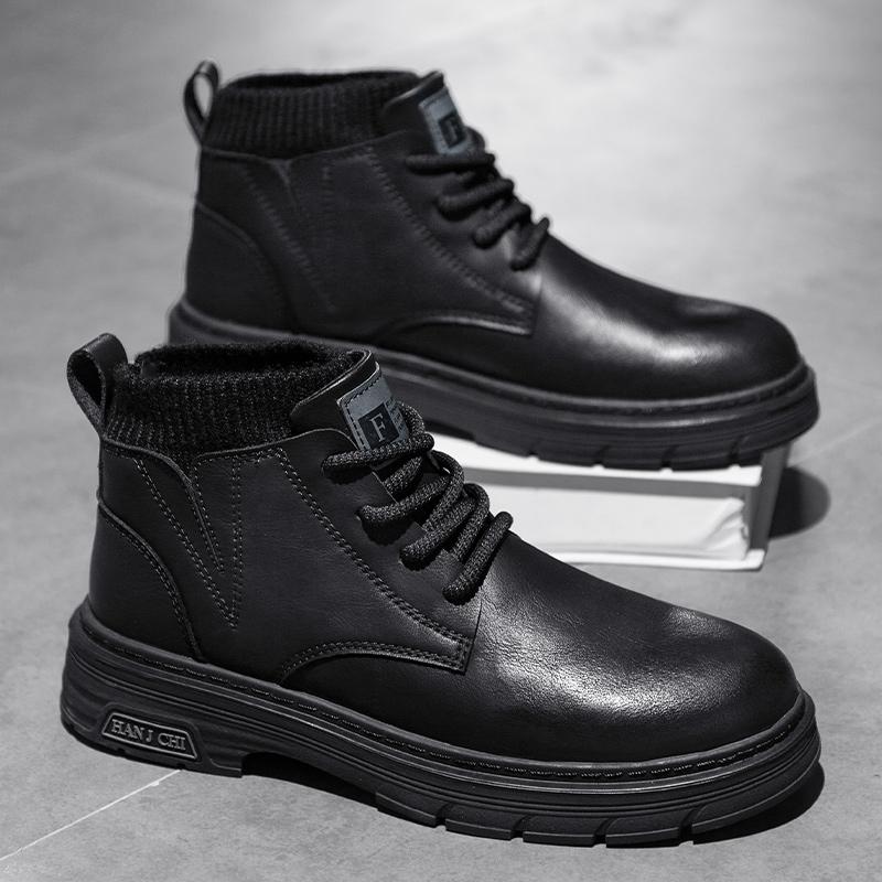 Fashion Vintage Brown Ankle Boots High Quality Casual Handmade Leather Booties Lace-up Hot Selling Luxury Brand Walking Male Shoes