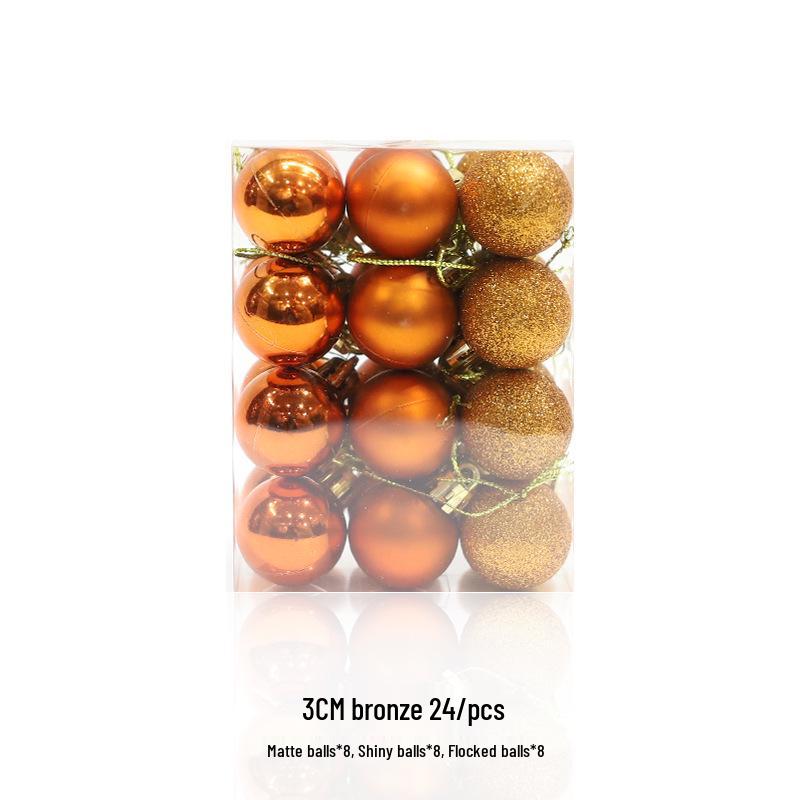 

Позолоченные и блестящие рождественские украшения - Блестящие матовые пластиковые шары для елок и декора 24 pieces, 3cm, shiny/matte/glitter
