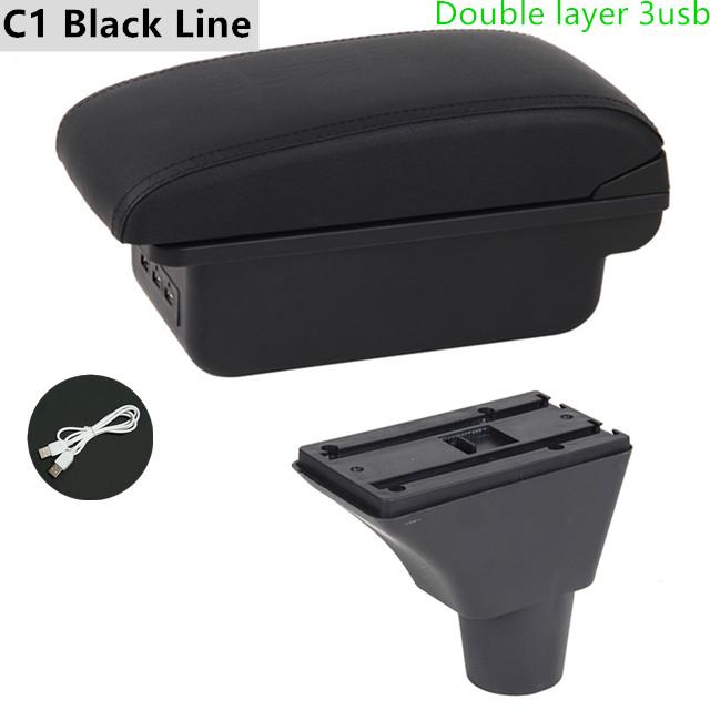 For Seat Ibiza Armrest Box Ibiza 6j Ibiza 6L Central Store Content Storage Box with Cup Holder Products with USB Accessories