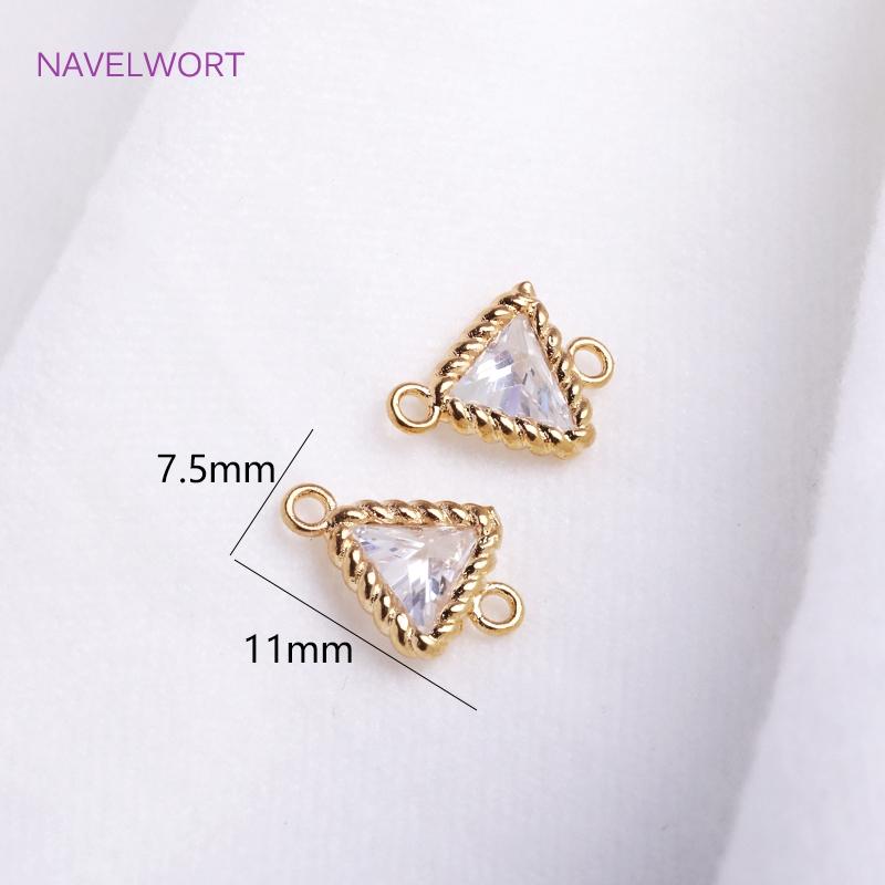 

14K Gold Plated Mini Round/Square Connector For Bracelet Necklace Making Fittings,Inlaid Zircon Jewelry Connector Wholesale 2 pieces