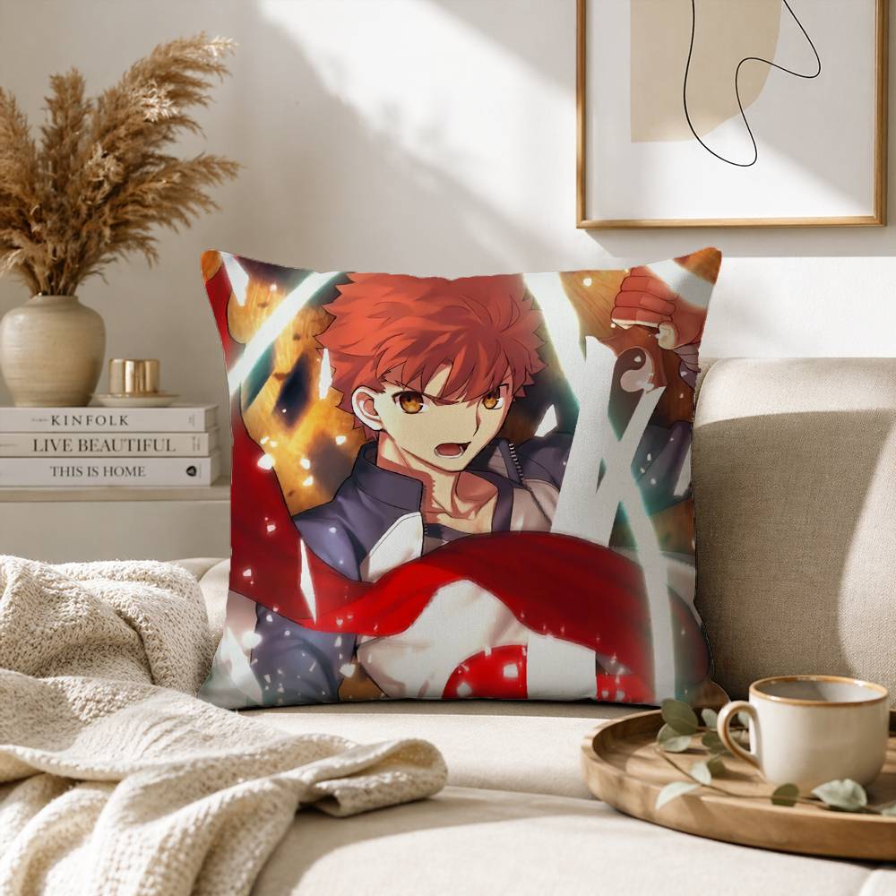 A-Anime Fate Emiya Shirou Pillow Case for Sofa Living Room Home office Decor Protective Cover