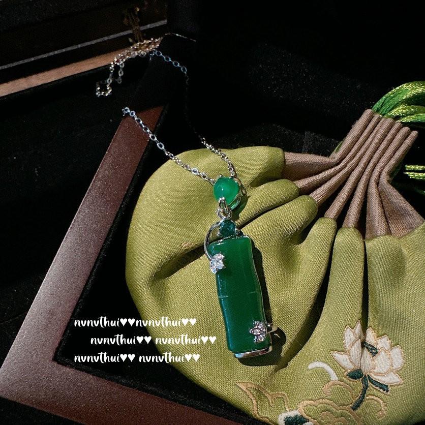 Brazilian Chalcedony Gourd Gemstone Necklace, Planting Water Yingying, Plated With 18K Gold, Safe Lock Chalcedony Zircon Necklace