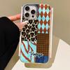 Vintage Blue Leopard Print Girls Phone Case for Iphone 16 15 14 7 8 Plus 13 11 12 Pro Max X XS XR SE 2022 2020 16e Back Cover