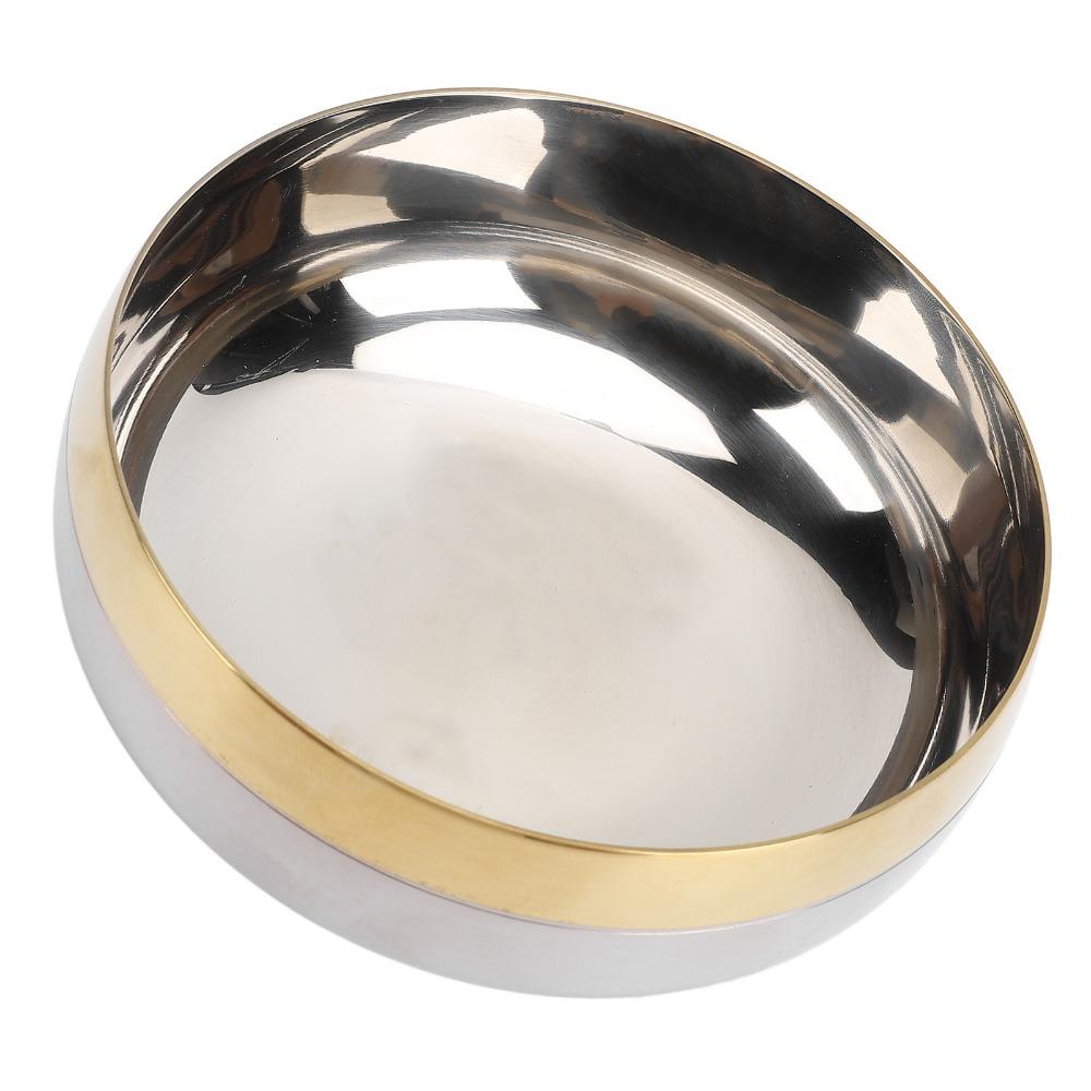 Rustless Steel Metal Bowl Polished Inner Wall Food Bowl Stackable Serving Bowl Salad Making