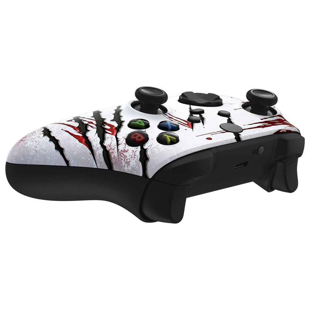 custom front housing shell for Xbox Series featuring a heavy cover faceplate for Xbox Series and Xbox Core not eXtremeRate's X/S, horror-inspired