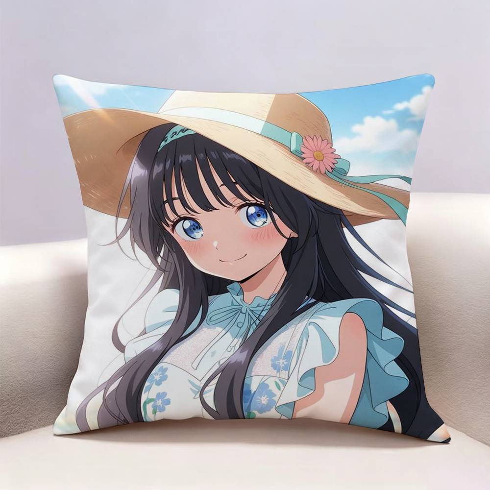 Anime KKaoruko Waguri   Doublesided print Pillow Case Pattern Printed Pillowcase For Living Room Sofa Cushion Cover