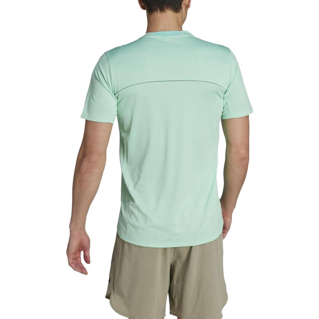 Adidas Solid Round Neck Straight Cut Pullover Short Sleeve T-Shirt Men Tops Light-Green IB9099