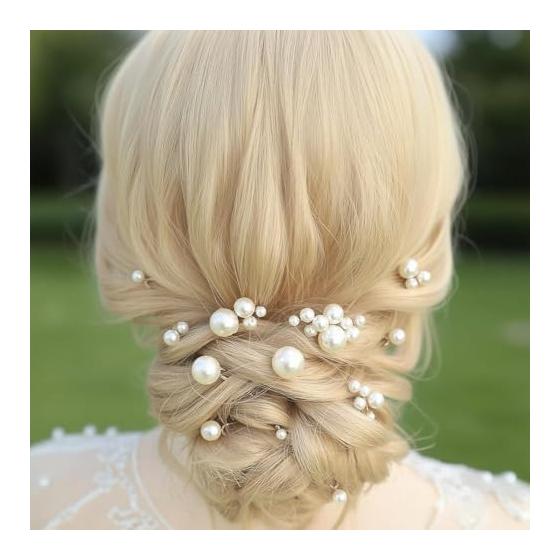 12 Piece Pearl Hair Pins Set - U-Shaped Assorted Sizes for Everyday Wear, Kimono, Graduation, Wedding, Coming of Age Ceremony, Anniversary,
