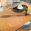 Linen Placemat Embroidery Butterflies Pattern Oval Heat-Resistant Stain-resistant Placemat Dining Accessories