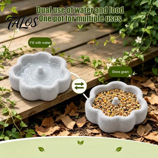 Stable Bird Cage Accessory Pumice Stone Bowl, Spill Proof Parrot Water Calcium Rich, Feeding Bowl Food Dish, Feeder for Cockatiel Conure Parakeet Claw