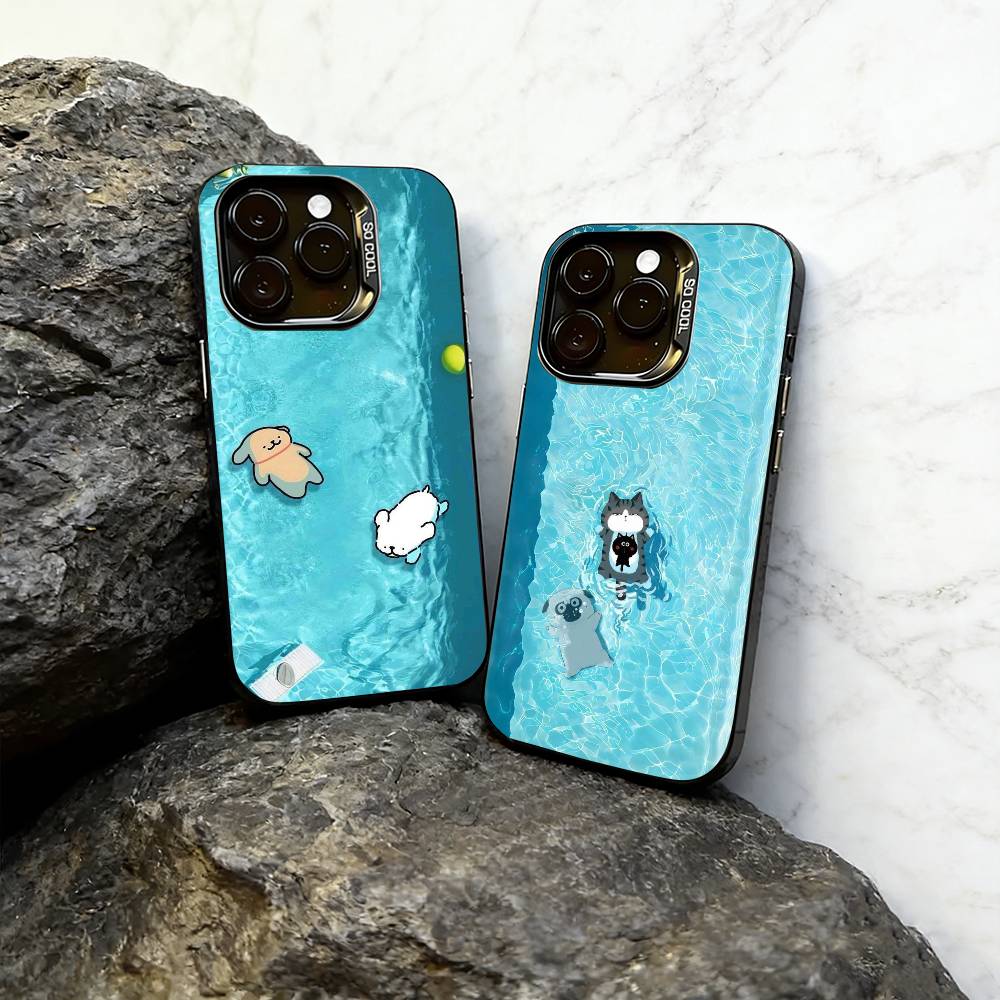 Beautiful cartoon Phone Case For iPhone 17,16,15,14,13,12,11 Plus,Pro Max,XS,Colorful Silver Phone case Funda Cover