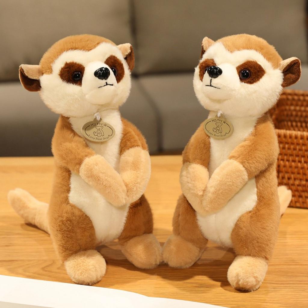 Meerkat Plush,Big Eyes Lemur Doll Long Tail Lemur Plush Toy Link Tail Monkey Forest Animal Doll
