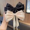 Elegant Sweet Bow Ponytail Hair Clip Solid Color Big Bowknot Hairpins For Women Girls Simple  Hair Accessories Gifts