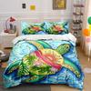 Colorful Turtle Beach Decor Set Bedding Set with 1 Duvet Cover 2 Pillowcases Single Double King Queen, Gift