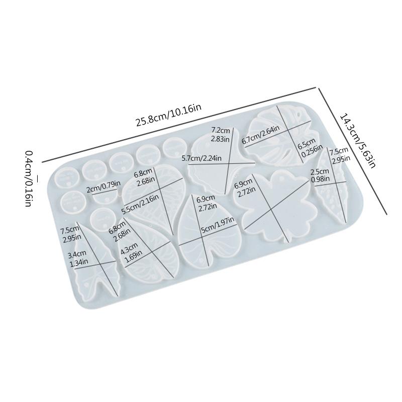 Combination Four-leaf Clover Earrings Mold Epoxy Resin Casting Mold Hanging Tag Pendant Mold Suitable for Diy Crafts