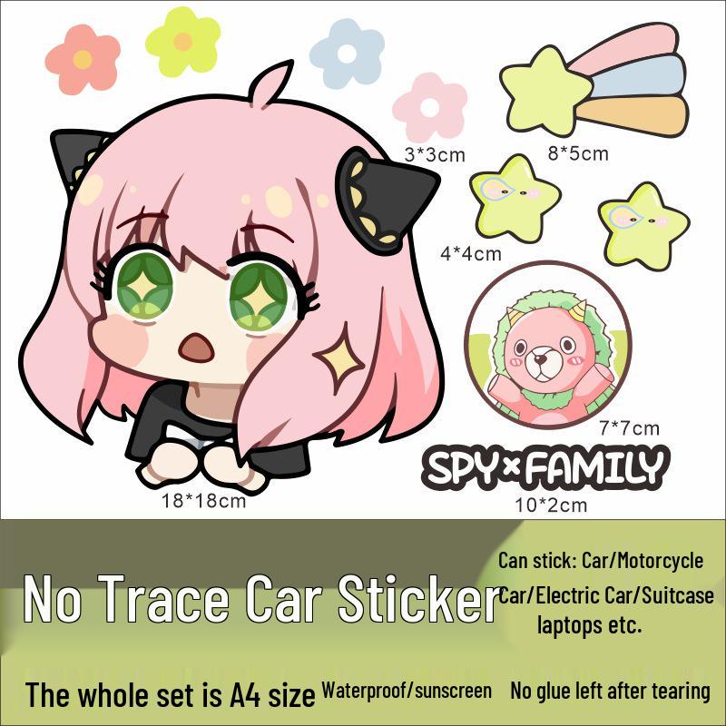 Anya Spy X Family Car Sticker - Waterproof, Cute, Decorative, Creative Scratch Cover
