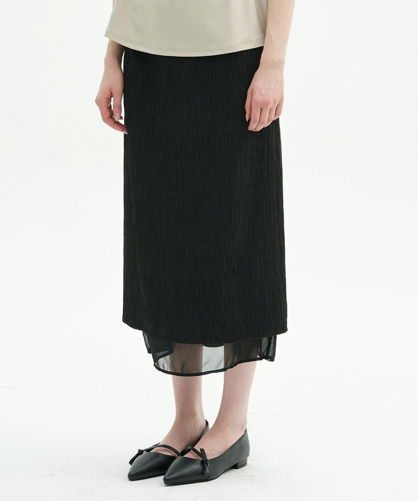 Micene Tia Wrinkle Chiffon Layered Skirt