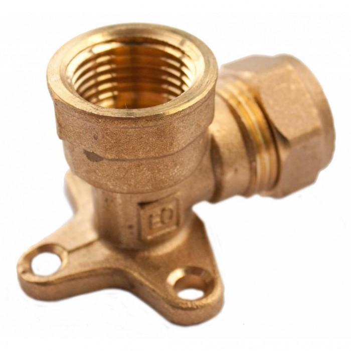 Cotovelo de placa de parede de compressão Oracstar 15mm x latão