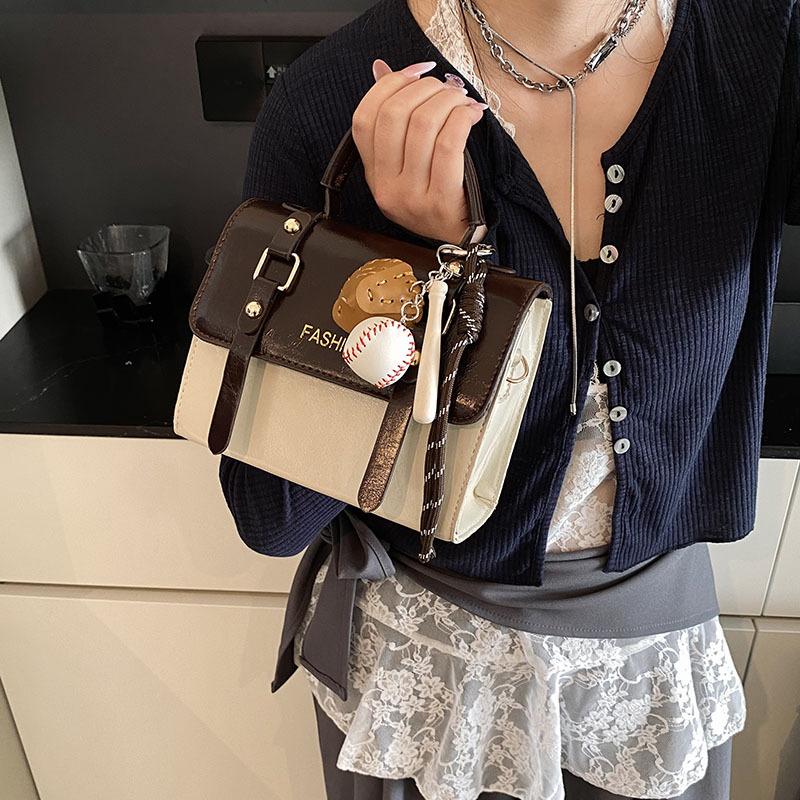 Hand Carry Retro Casual Briefcase New Fashion Glossy Messenger Bag Niche Women's Shoulder Bag