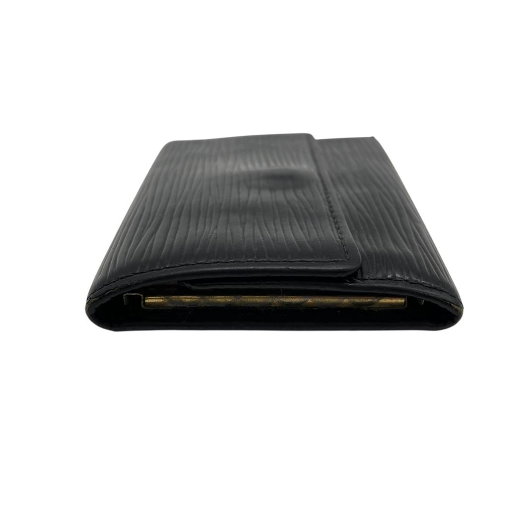 Used LOUIS VUITTONKey Holder  Black Leather Unisex