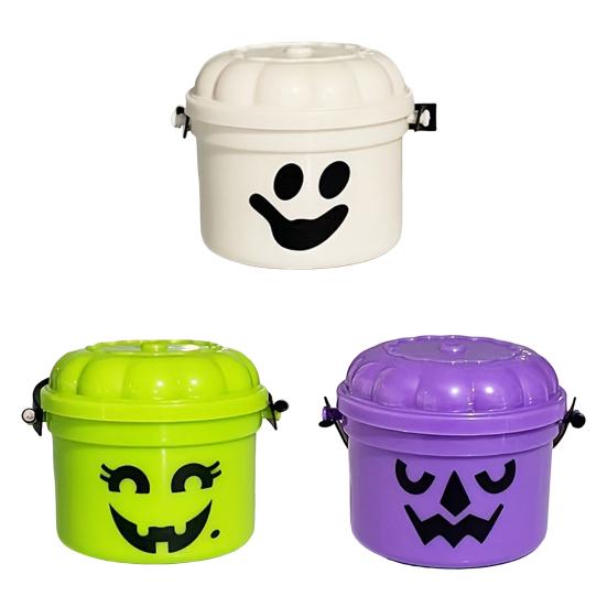 3/7Pcs Mini Pumpkin Bucket Striking Nostalgic Design Weird Atmosphere Spooky Mini Pumpkin Bucket Ornament