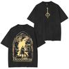 Bloodborne Ludwig Der Verfluchte Heilige Klinge Grim T-Shirt Jäger und Lampe Boten Oversize Unisex Gewaschen Streetwear T-Shirt