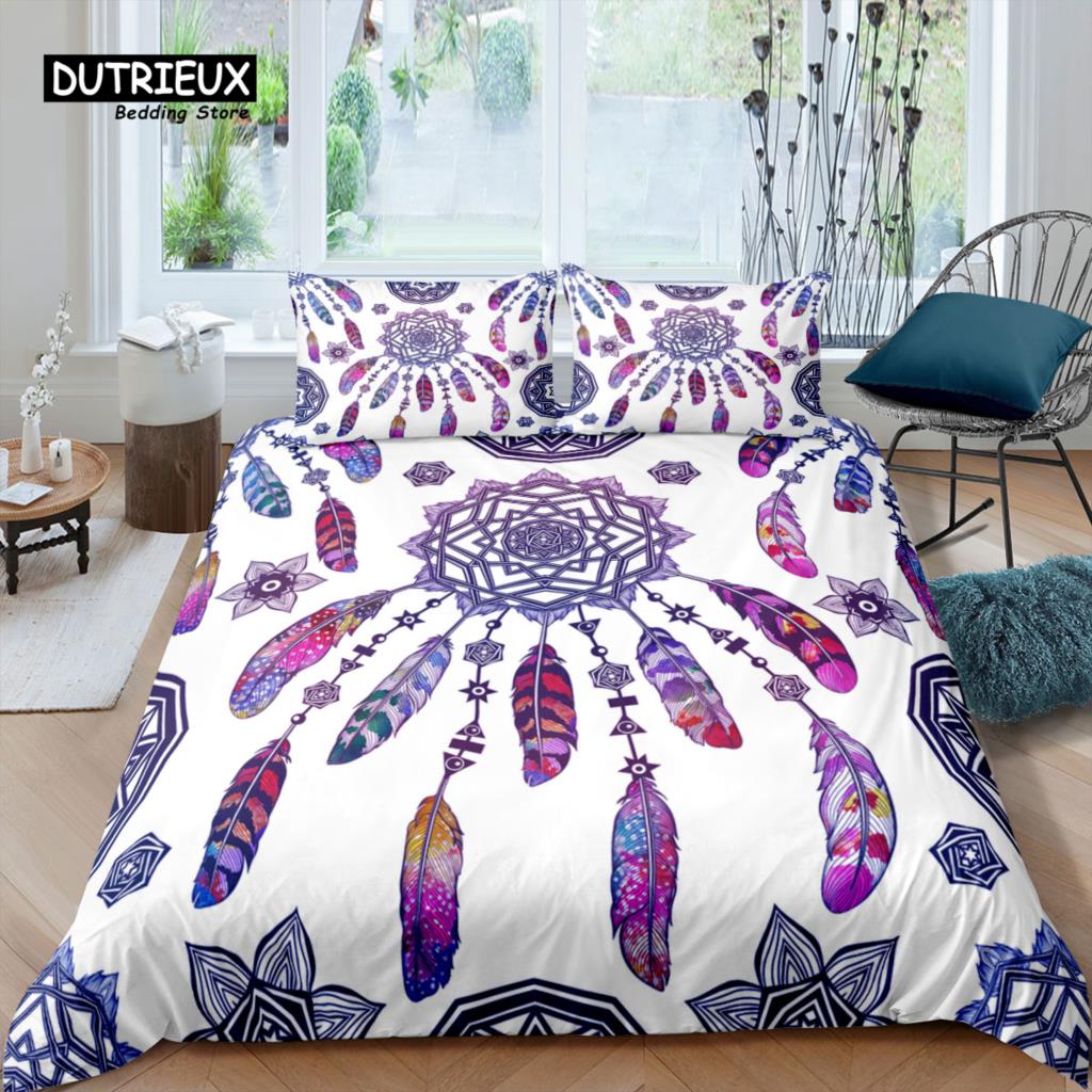 Home Living Luxury 3D Golden Dream Catcher Bedding Set Duvet Cover Pillowcase Kids Bedding Set Queen And King Eu/Us/Au/Uk Size