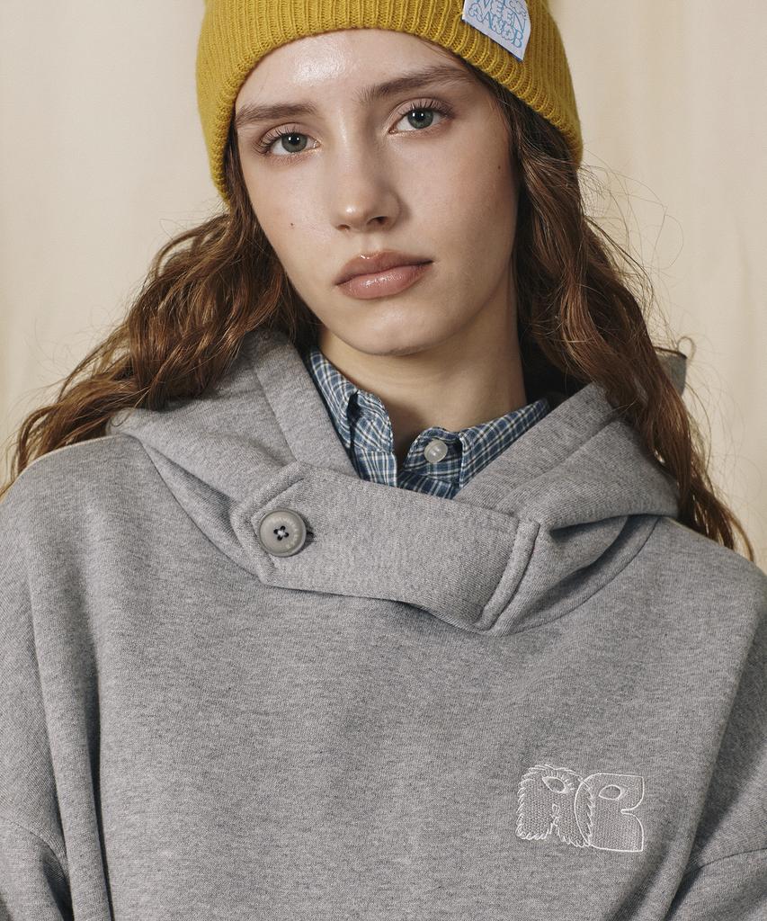 BETWEEN A AND B Soft Warm Hooded Dress [Melange Gray]