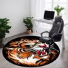 1pc Tiger Head Chair Carpet for Office, Round Non Slip Durable Large Size Office Carpet, Suitable for Office