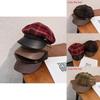 Retro Octagonal Beret Hat For Women With Grid Design For Autumn And Winter
