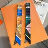 Women Silk Scarf Printed Series Hairband Neck Tie Foulard Beach Shawl Versatile Lady'S Fashion Accessory Binding Bag Ribbon