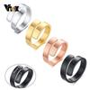 Vnox Kostenlose Personalisierbare Gravur Namensringe für Damen Edelstahl Verstellbar Damen Personalisiertes Geschenk Schmuck