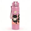 1PC Cats On Sofa Cozy Home Print 750ml Color Plastic Sports Water Bottle Leakproof Flip Straw Lid Suitable for Sports Office Home Use