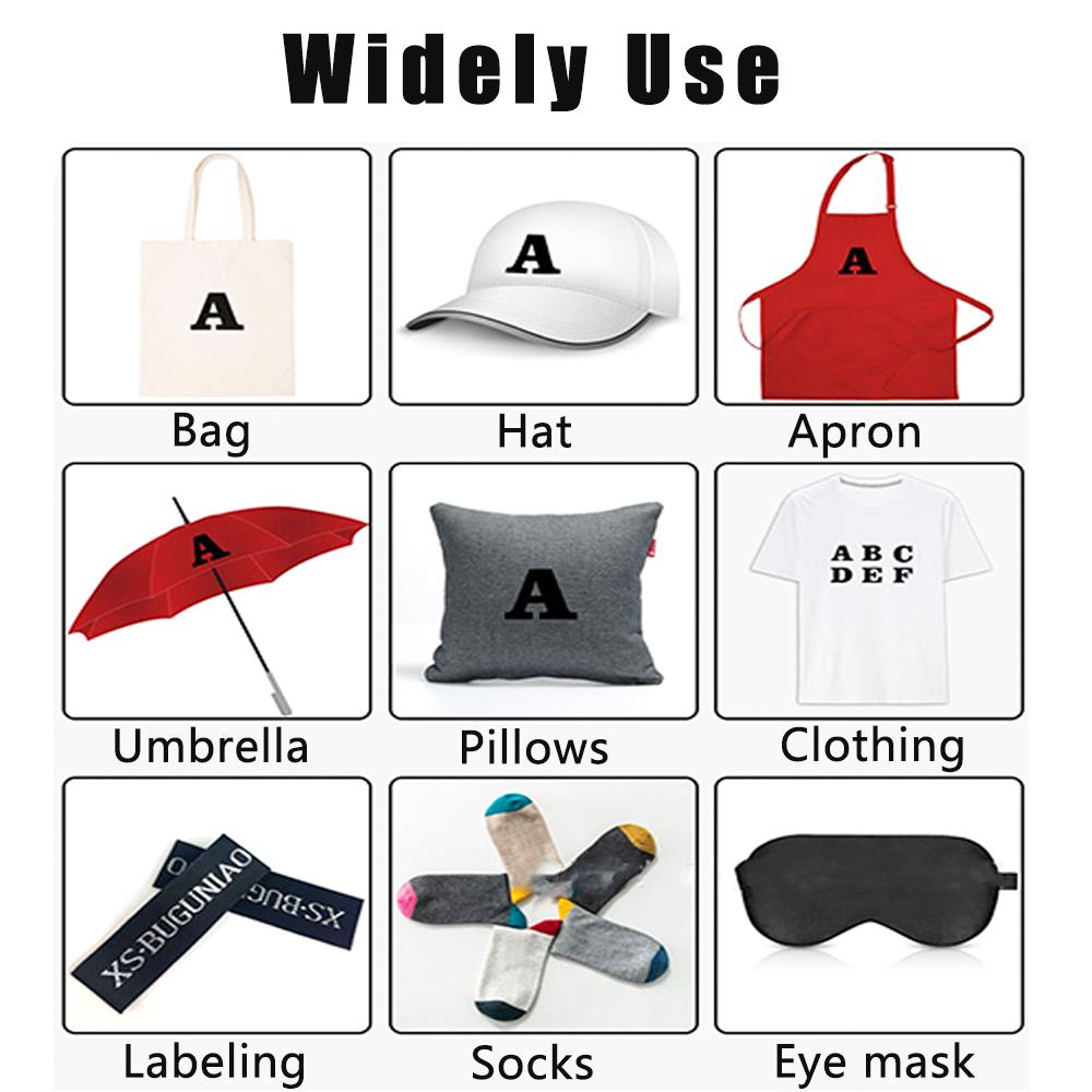 Adhesive Heat Transfer Vinyl Alphabets Symbols Pattern Ironing Sticker HTV Printing for Handmade Carfts Clothing T-Shirts Fabric