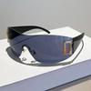 Y2K Rimless Punk Monolithic Sunglasses Women Goggle New Luxury Brand Shades Suns Glasses Female Five Star Wrap Around Eyewear