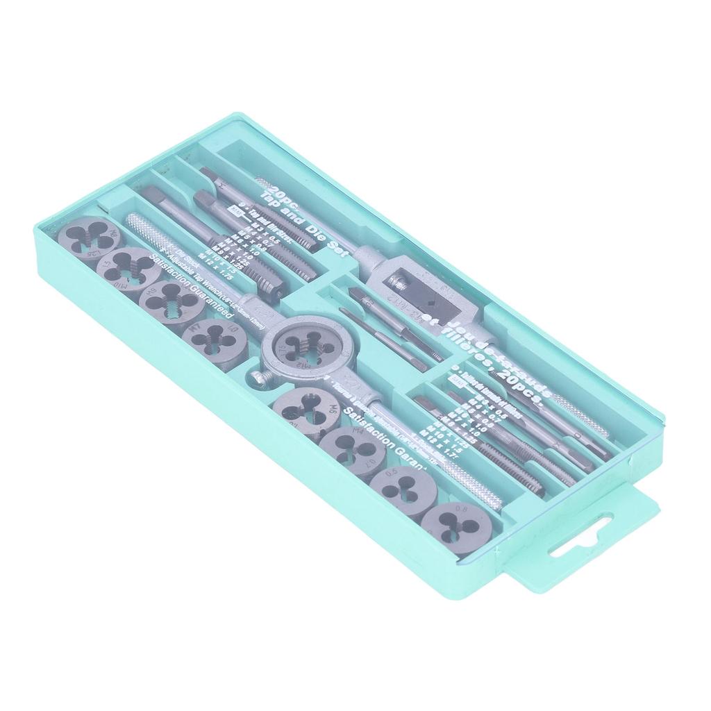 20Pcs Tap Die Set Tool Steel Car Repair Die Taps for Model Processing DIY Cast Iron Aluminum