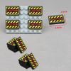 MOC 10PCS Printed Careful 26603 Caution Scene Warning Pattern Building Blocks Scarlet Letter Pattern Brick Particle Toy Kid Gift