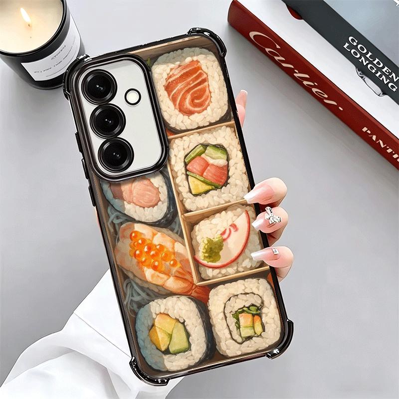 Delicious Sushi Bento Plating Phone Case For Samsung A17 A07 A37 A57 A16 A56 A15 A55 A14 A54 A13 A53 A26 A36 A25 A35 A24 A34 A23