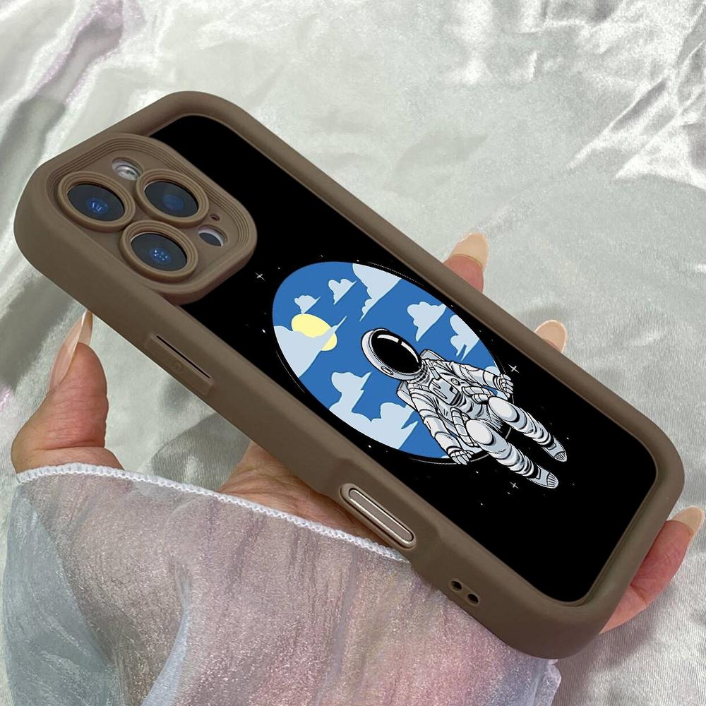 

JT47 Astronaut Solitude Art Realme 14 15 Huawei Honor 70 90 Infinix Tecno itel Motorola Google All Model Angel eyes Soft TPU Phone Case itel RS4 коричневий