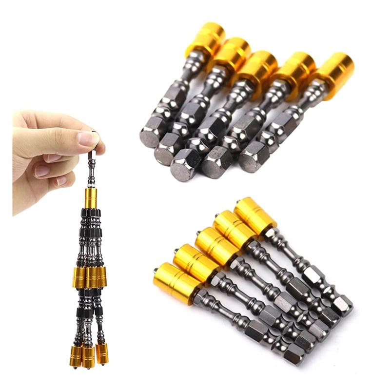 5/10 Pcs PH2 Magnetic Screwdriver Bits Phillips 1/4 Inch Hexagonal Shank with Magnetic Ring for Electric Screwdriver