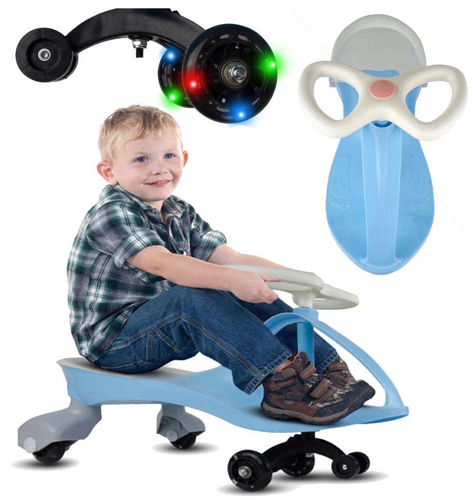 [5] Gravity Tretauto mit leuchtenden Rädern für Kinder LED BLAU ALV-U146N
