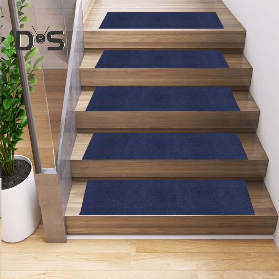 Stair Mat Self Adhesive Non-slip Washable Wear-resistant Contrast Color Wood Stair Protection Reduce Noise Stain Resistant Step Rug Safety Mute Floor