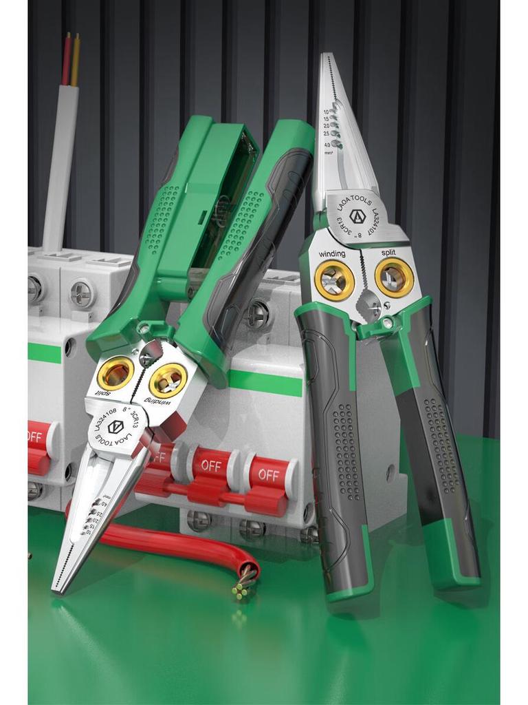 8-in-1 Multi-Function Stainless Steel Wire Stripping and Cutting Pliers for Electricians