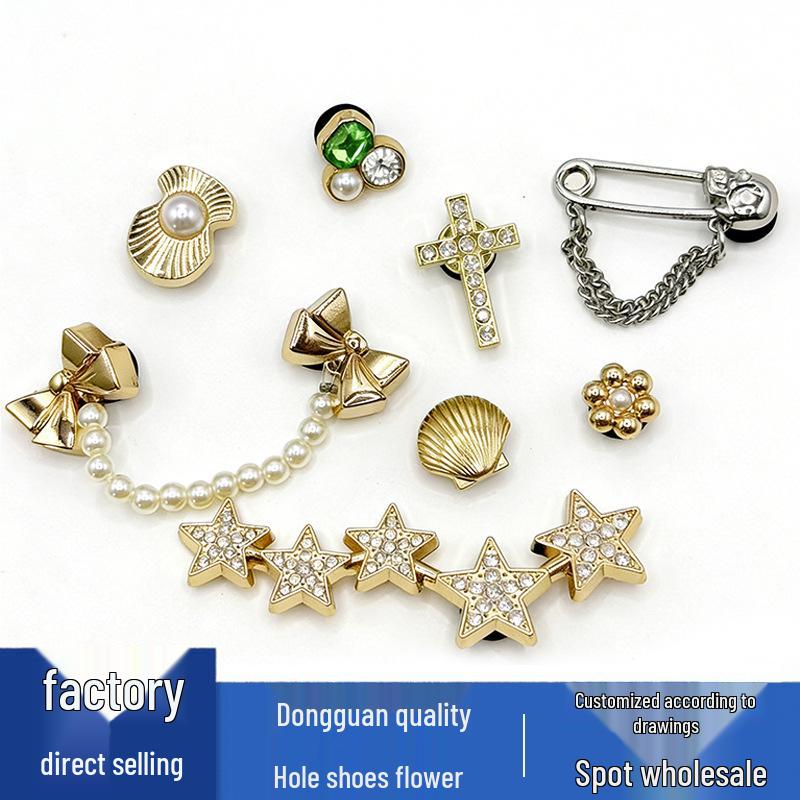 Metal Rhinestone Star-Shaped Shoe Charms