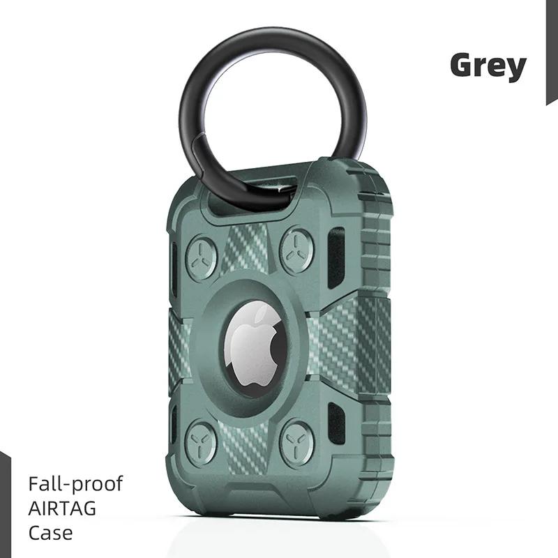 For AirTag Soft Silicone Protective Case With Keychain Tank Armor GPS Anti-lost Shockproof Cover For Apple Air Tags TPU Device