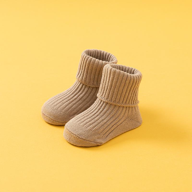 

Эксклюзивные трансграничные хлопковые носки для новорожденных с нескользящей подошвой - Весенне-осенний стиль M 1-3 years хаки