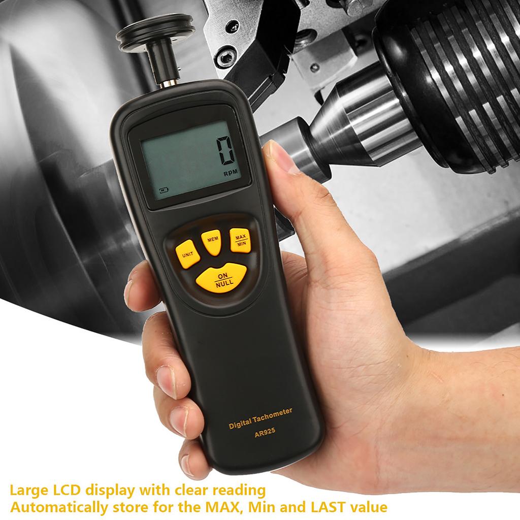 SMART SENSOR 0.5 19999 RPM Contact Digital Tachometer Rotation Meter with LCD Backlight Display