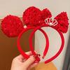Sequin Children Headband Bowknot Red Bow Hairband Sweet New Year Headwear  Baby