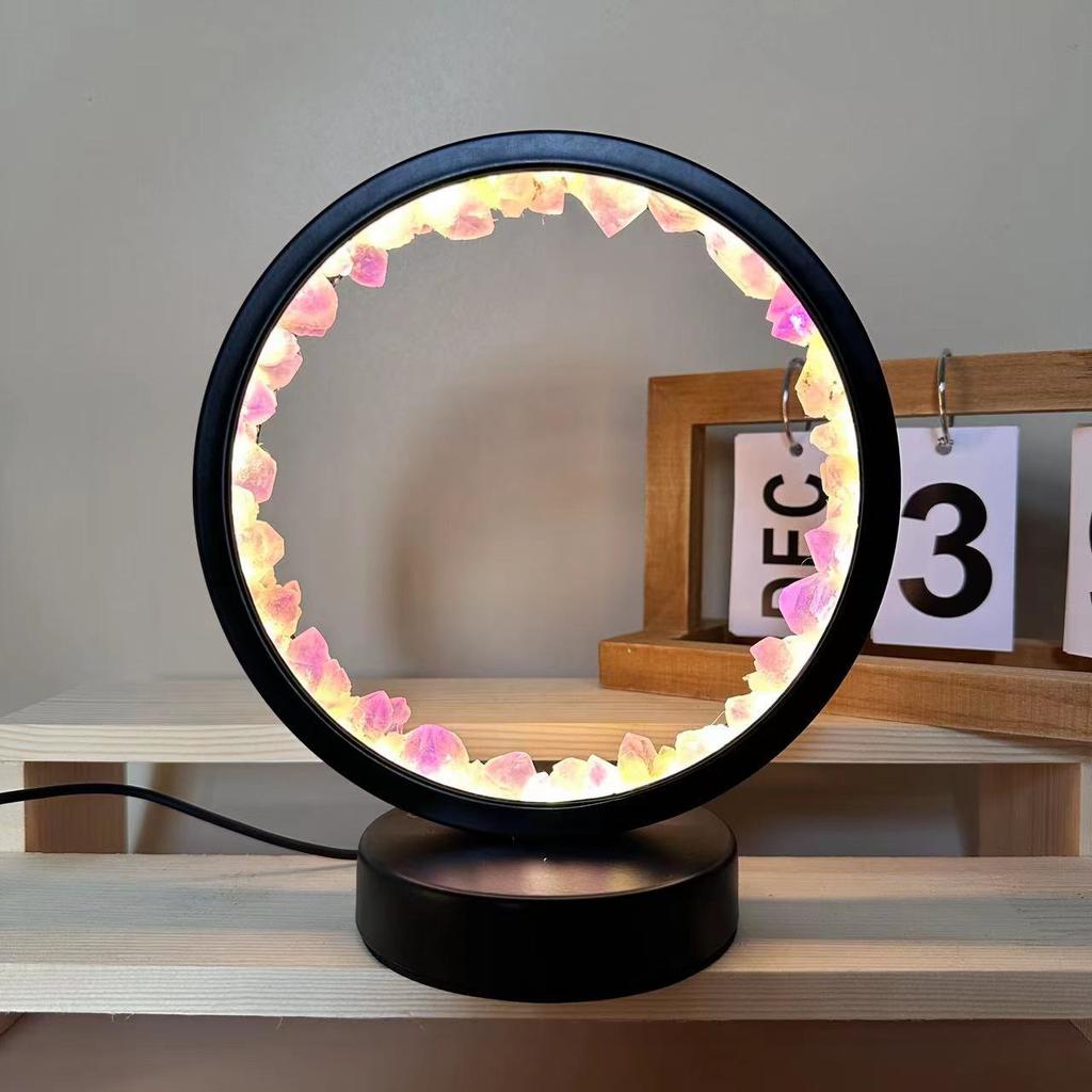 Crystal Crafts Natural Crystal Night Light Crystal Round Light Home Desktop Decoration Christmas Gift
